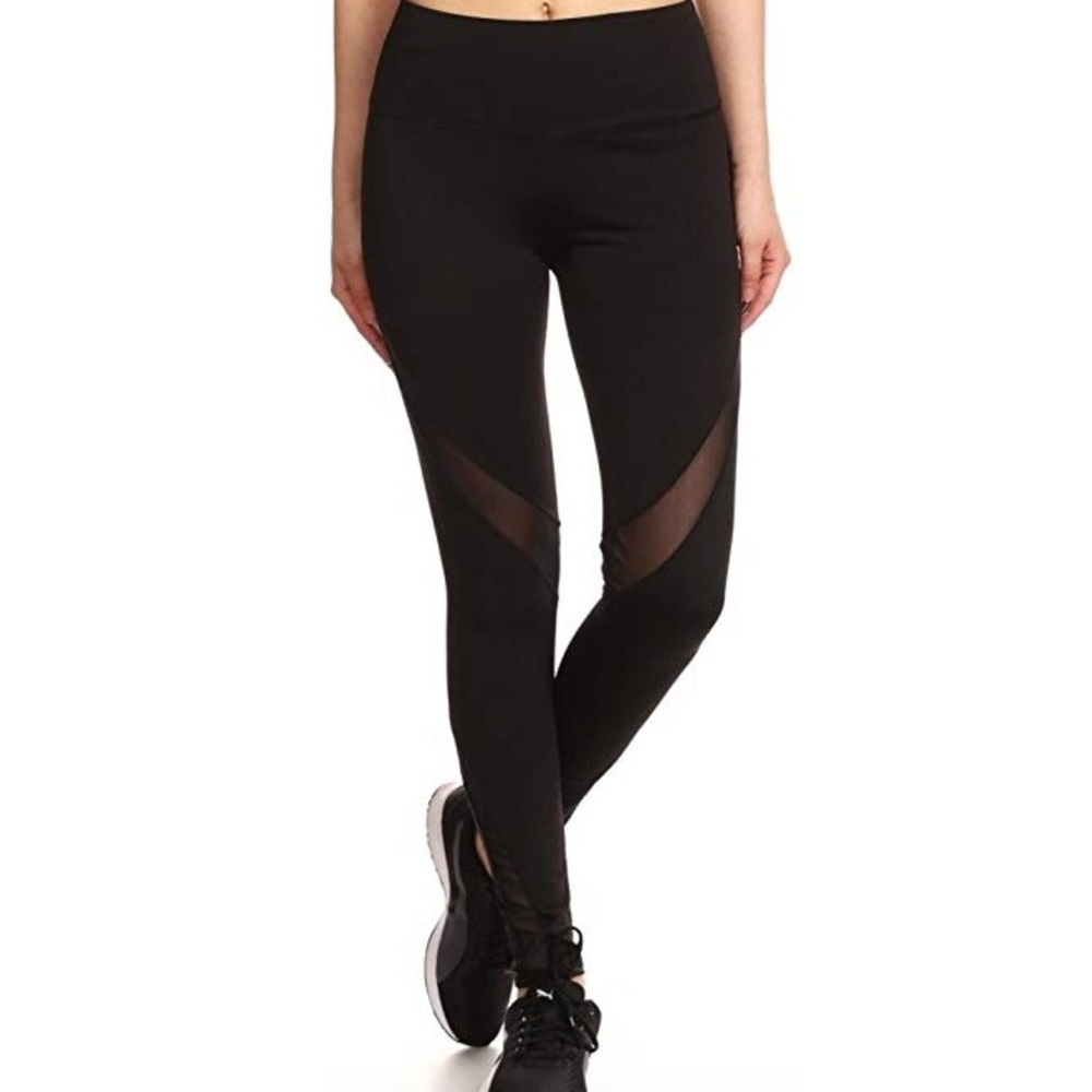 Mesh sports panel leggings